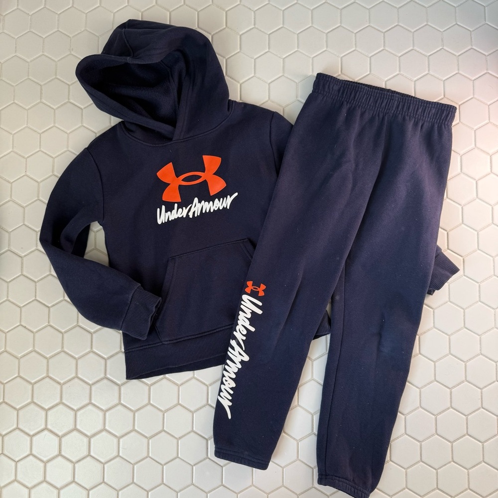 Under Armour Kids Navy and Orange Tracksuit